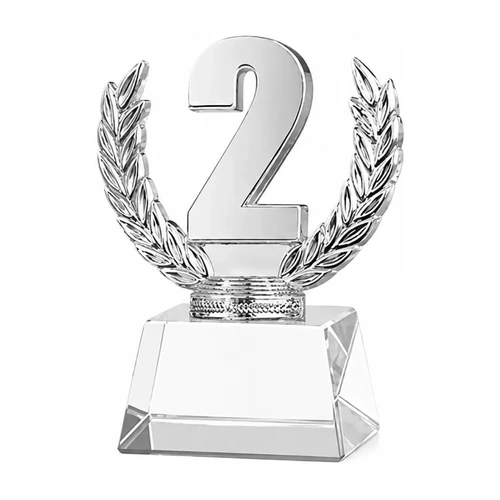 Trofeo Resina/cristal CT07 PLATEADO